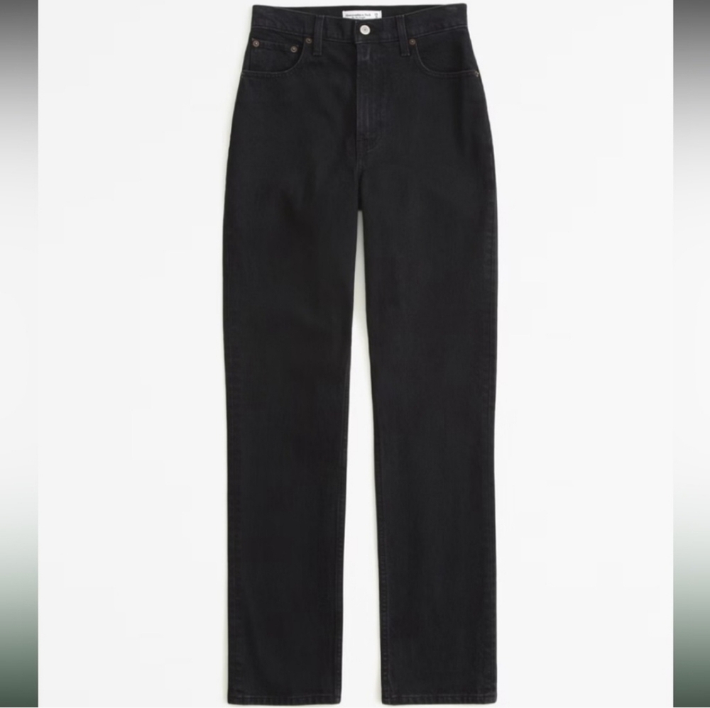 Abercrombie and Fitch the 90s ultra high rise straight black jean, Size 30